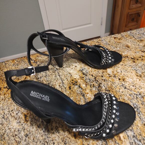 Michael Kors Black Heeled Sandals Size 10M - Picture 5 of 10